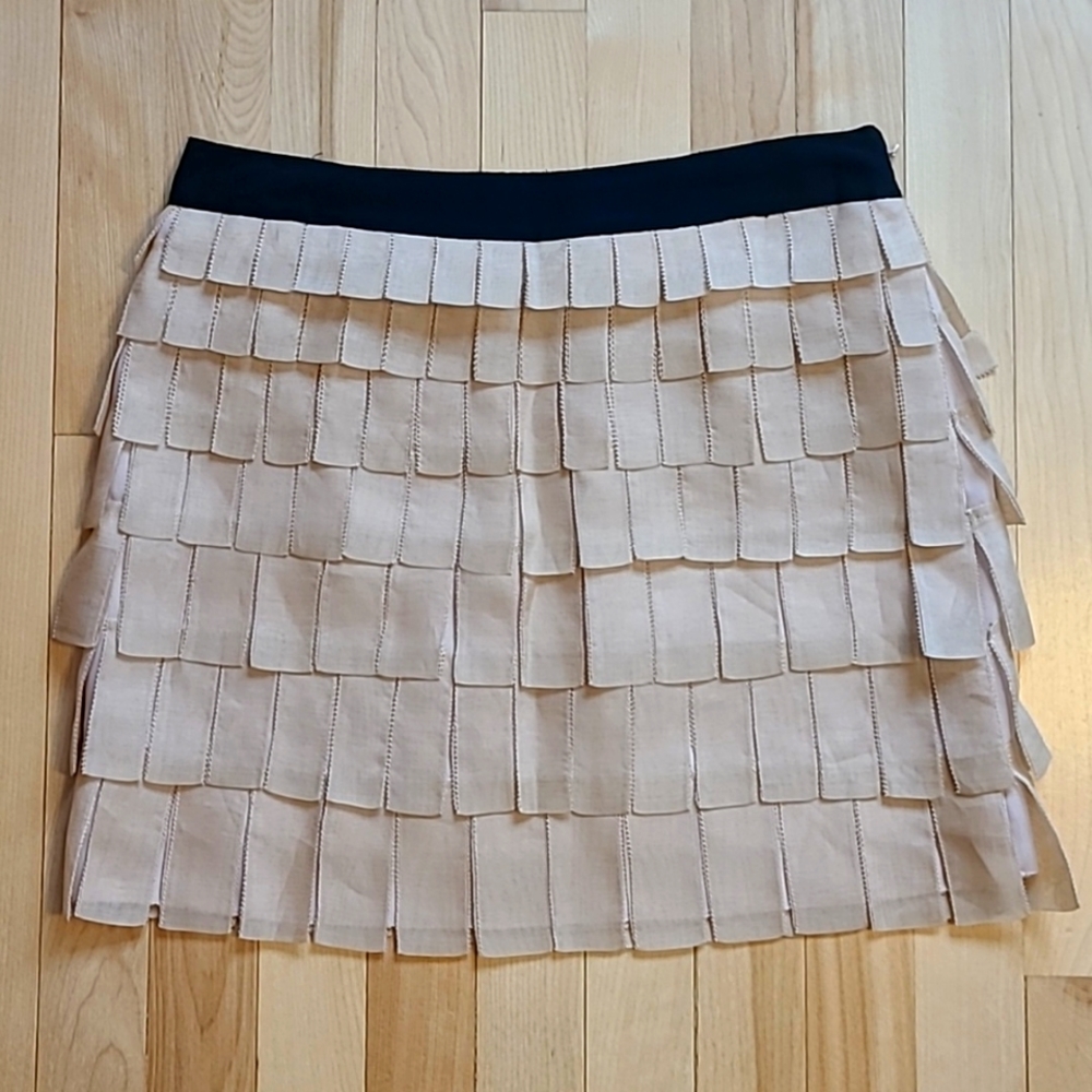 J. Crew Collection Tiered Brique Silk Mini Skirt